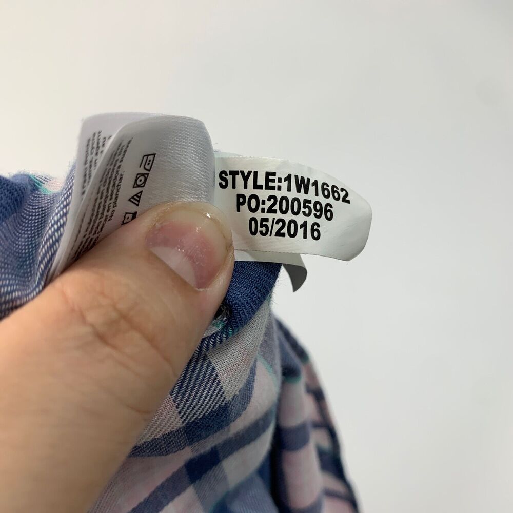 Vineyard Vines Shirt Mens Medium Blue White Classic Fit Murray Plaid Linen Blend - Picture 6 of 10